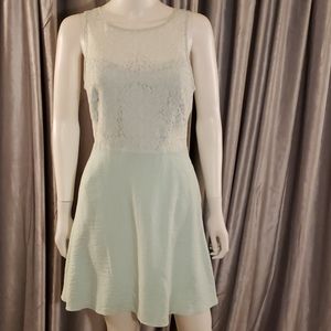 BCBGeneration Aquamarine Lace Sun Dress w/ Pockets